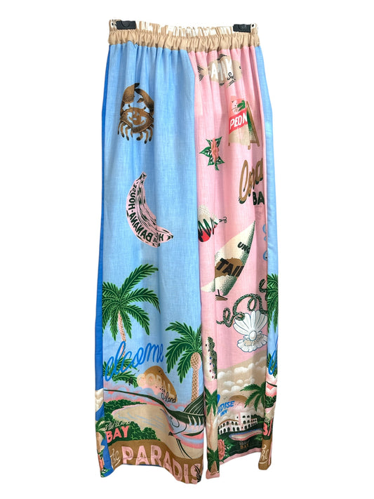 CONJUNTO ESTAMPADO AZUL Y ROSA