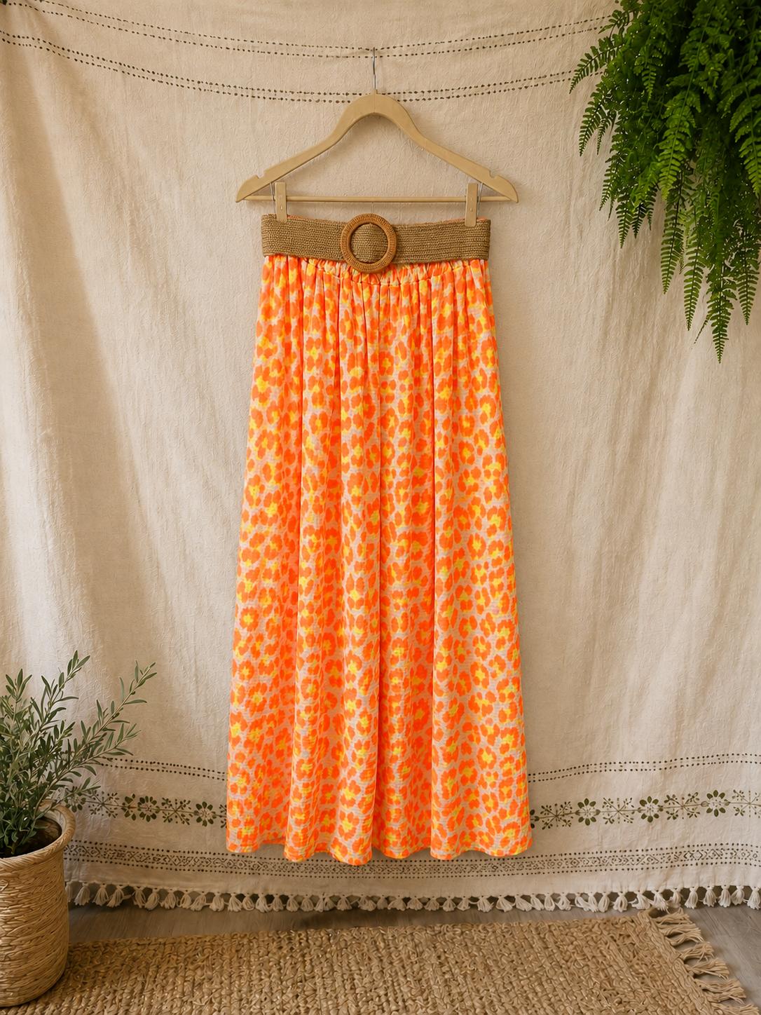 Falda animal print (Naranja)