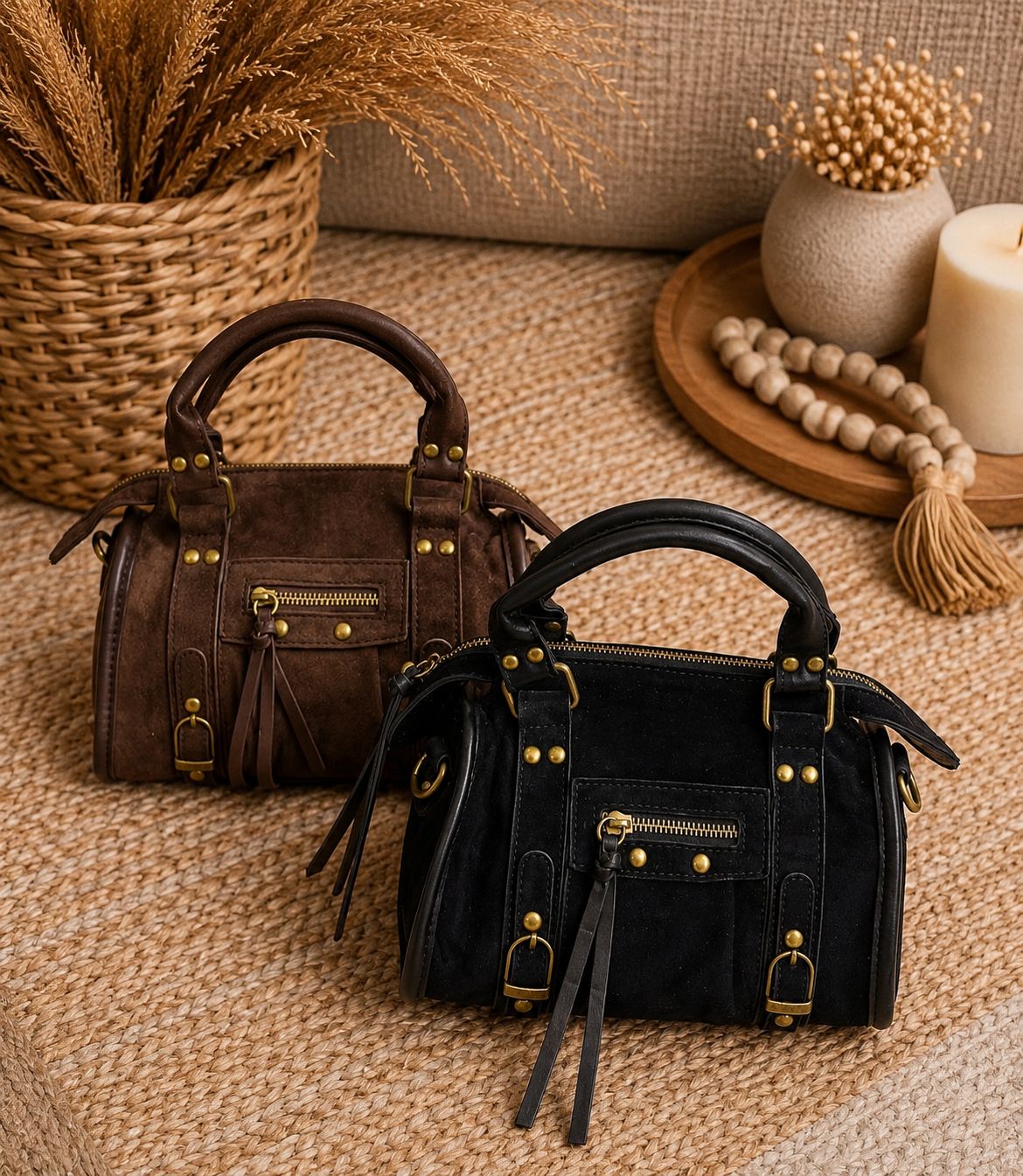 Bolso con Tachuelas y Flecos