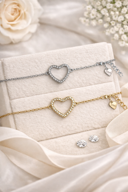 PULSERA CORAZON BRILLO